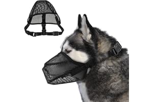 Newofview Maulkorb für Hunde, Mesh Hundemaulkorb mit Verstellbare Schlaufe, Atmungsaktive Maulkorb Hunde für Kleine Mittlere Hunde