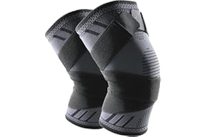 Goosom Genouillère Réglable (1 Paire) Genou Bandage Sport de Compression Élastique Mixte, Genouillère de Maintien Respirant et Antidérapant pour Basketball, Course, Gymnase K51C XL