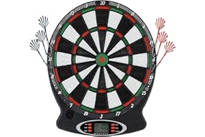 GOTOTOP Elektroniczna tarcza do darta, 1 szt. profesjonalna elektroniczna wisząca tarcza do darta LCD wskaźnik punktacji gra w rzutki z 6 szt. rzutki (baterie nie są dołączone)