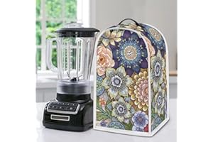 Psesaysky Bright Fabric Blossom Blender Covers for Kitchen Stain Resistant Dust Supplies Coffee Maker Appliance Cover Universal Fit Kitchen Mixer Accessories