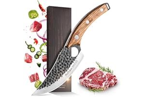 Ruffulon Couteau de Cuisine, Couteau Japonais Professionnel,Couteaux Chef en Acier Inoxydable,Bois Marron Poignée,Couteaux Japonais Ergonomique