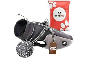 DOGOPAL Dog Raincoat with Built-in Harness - Waterproof Dog Coat - Reflective Rain Jacket for Small and Large Dogs (Grey, #5)
