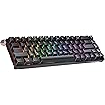Geeky GK65 65% | Hot Swappable Mechanical Gaming Keyboard | 68 Keys Multi Color RGB LED Backlit for PC/Mac Gamer | ANSI US American Layout (Black, Mechanical Speed Yellow)