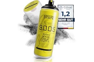 King Kong State Lakier w sprayu premium czarny matowy – wysoko kryjąca farba w sprayu do prac typu "zrób to sam", nadaje się do wszystkich powierzchni; lakier w sprayu, wyprodukowano w Niemczech,