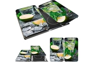 WENKO Plaque de Recouvrement Universelle Mod. Mojito, réglable en hauteur pour tout type de cuisinière, planche à découper et protection anti-éclaboussures, verre, 30 x 52 cm, 2 pièces