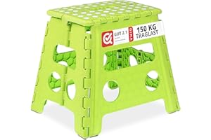 ‎RELAXDAYS Relaxdays Klapphocker faltbar, Camping Hocker, Kinder Badhocker, bis 150 kg, Kunststoff, HxBxT: 30 x 37 x 29 cm, grün