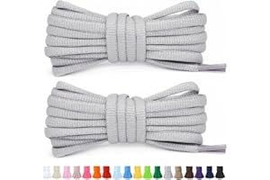 Stepace 2 Paires de Lacets Arrondis de 60cm pour Baskets, Longueur 200cm 18 Couleurs, Lacets de Chaussures