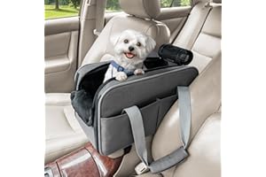 PETSFIT Wielofunkcyjny fotelik samochodowy dla psa, przenośny fotelik samochodowy dla małych psów, nosidełko dla zwierząt domowych, zatwierdzone przez linie lotnicze, z pasem bezpieczeństwa i