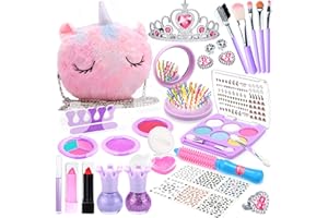 AOXLLK Kids Makeup Sets For Girls,Girls Toys Unicorn Teenage Washable Make Up Kit, Childrens Princess Pretend Play Games Toys Presents,Little Girl Birthday Set For Age 3-12 Year Old