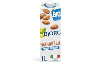 BJORG Bevanda di Mandorla Biologica, Bevanda Vegetale a Basso Contenuto di Grassi, Ottimale per Tè e Cappuccino, Senza Glutine, Gusto Delicato, Vegan, Prodotto in Italia, 1L