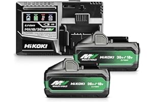 HiKOKI Booster Pack BSL36A18X (2X 18V 5.0 Ah / 36V 2.5 Ah Akku, Ladegerät, Li-Ion, 4-Stufen-LED Ladestandskontrolle, 32 min Ladezeit)