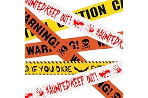 AOKITO 4pcs Cinta de Advertencia de Halloween, Cinta de Advertencia de Peligro Zombi, Cinta de Caución Espeluznante, Accesorios de Halloween, Cinta de Precaución, Decoración de Fiesta de Halloween