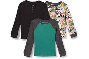 Amazon Essentials T-Shirt Termica a Maniche Lunghe Bambini e Ragazzi, Pacco da 3