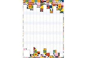 Studio Henki 2024 Wall Planner. A2 Vertical Year Planner - Memphis2