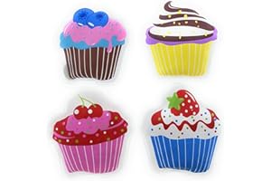 MC-TREND® - Juego de 4 calentadores de manos para bolsillo, diseño de cupcakes, para mantener los dedos calientes en otoño e invierno, reutilizables