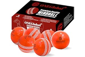 ONEGlobal Balle de cricket souple de qualité supérieure | Matériaux durables, coutures de couleur réalistes, rebond et swing | Balles de cricket pour entraînement extérieur et intérieur, coaching