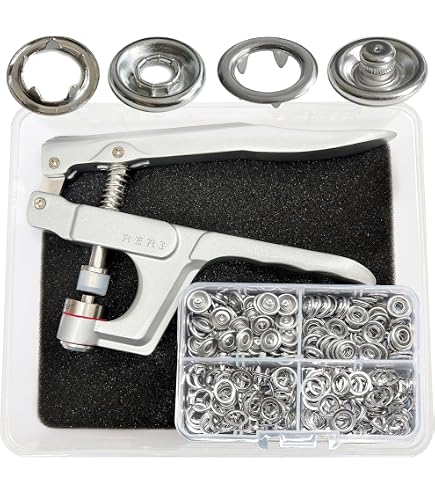50 Set Bottoni A Pressione In Metallo Argento Da 9,5 Mm K Di Elementi Di Fissaggio Con Bottone A Pressione Aperto Per Jeans, Tessuti, Abbigliamento Per Bambini, Artigianato Fai-da-te - 4
