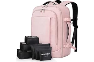 Lekespring Duży plecak, bagaż podręczny dla mężczyzn i kobiet, na laptopa o przekątnej ekranu 17", plecak podróżny z 6-częściowymi kieszeniami na ubrania, na urlop, do pracy, na podróż