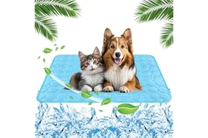 Yegookay Kühlbett für Hunde 70×55cm Katzen Kühlmatte Sommer Hunde Outdoor Decke Tierdecke Katze Dog Ice Hundematte rutschfest Mat Cooling Waschbar Geeignet für Auto Zuhause und Draußen (Blau L)