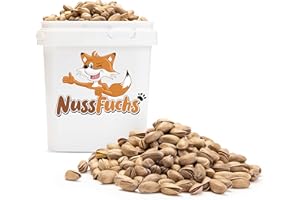 NUSSFUCHS Pistazien Pistazienkerne geröstet & gesalzen 2,5kg - mit Schale knackige Kerne mit intensiv nussigen Aroma - ganze Pistazienkerne gesalzen vegan ungeschwefelt - 100% Natural aus Kalifornien (2,5kg)