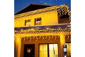 PhilzOps Guirnalda Luces Navidad, 1000 LED 35M Cortina Luces Exterior Carámbano Luces de Ventana Impermeable 8 Modos Cadena Luces Navideñas para Fiesta Casa Jardín Árbol Ventana Balcón, Blanco Cálido