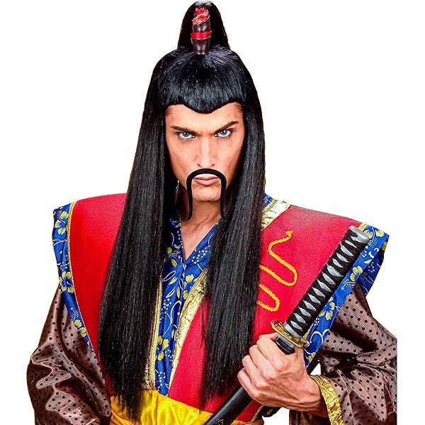 Perruque Orientale Femme - Style Mi-long Avec Baguettes Décoratives - Noir - Smiffys