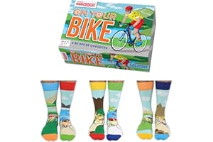 United Oddsocks - On Your Bike - Lot de 6 Chaussettes dépareillées pour homme EUR 39-46 UK 6-11 US 7-12