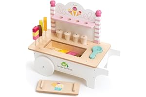 TENDER LEAF TOYS Tender Ice Cream Cart - 15 pezzi in legno set