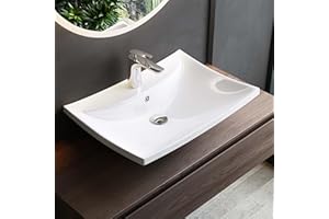 Mai & Mai Waschbecken Aufsatzwaschbecken Hängewaschbecken Brüssel709 BTH: 60x44x18cm Weiß aus Keramik inkl. Nano-Beschichtung