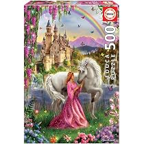 Educa Puzzle De 500 Piezas – Bicicleta Con Flores, Incluye Pegamento Fix Puzzle, Cartón Reciclado, A Partir De 11 Años, Medidas 46x34 Cm