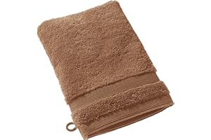 SCHÖNER WOHNEN KOLLEKTION SCHÖNER WOHNEN Guanto da bagno in spugna - Marrone - 16x21cm - Lavetta Viso - salvietta in 100% cotone - molto assorbente - Oeko-Tex - 500g/m2 - Hotel e B&B - qualità di lusso