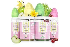 ‎BELISSIA Belissia Aroma Zucker - 4er Set - 4x250g (1.000g) Aromatisierter Zucker für Zuckerwatte, Backen, Desserts, Slush & mehr - Farbig, Intensiv, Vielseitig