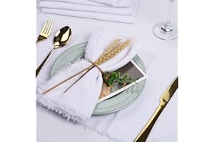 Dloapesy Cheesecloth Napkins - Set of 6, Weddings & Dinner Parties, Everyday Use, Hand Dyed 100% Cotton (42cm*42cm) - White