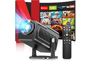 YEEFON Mini Proiettore, 4K 1920X1080P Portatile Videoproiettore, Support WiFi 6 Bluetooth 5.2 con Android OS, Correzione Trapezoidale, Zoom, Home Theater, per IOS/HDMI/PS5/Fire Stick