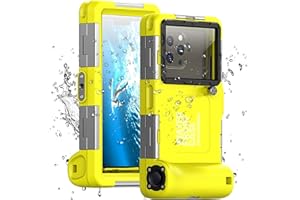 EZANMULL Custodia Impermeabile Subacquea Professionale IP68 15M - Compatibile con iPhone, Samsung, Huawei, Xiaomi - Fino a 6,9 Pollici - Per Immersioni, Snorkeling, Surf e Nuoto (giallo)