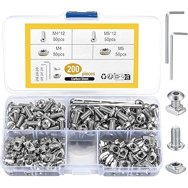 SWTYExt 120 stuks T-moeren M4 hamerkop, sleuf 6 mm, schroefdraad M4