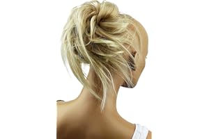‎CAISHA CAISHA Jumbo Haarteil Haargummi Dutt Flora Hochsteckfrisuren Brautfrisuren Natürlich Gewellt Unordentlich DM17cm Blond Mix G11F