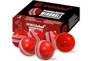 ONEGlobal Balle de cricket souple de qualité supérieure | Durable, coutures colorées, rebond et swing réalistes | Balle de cricket pour entraînement intérieur et extérieur, pratique, jardin et plage