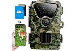 ‎MAXDONE Wildkamera mit Bewegungsmelder Nachtsicht - WLAN mit Handyübertragung App 32MP 1440P Nachtsichtgerät 0,2s Jagdkamera 940nm No Glow Infrarot Nachtsichtkamera Outdoor IP66 Wasserdicht