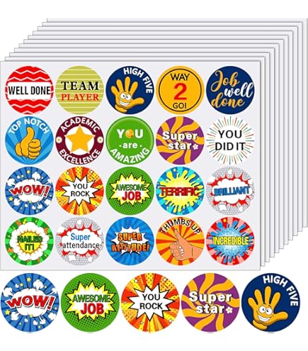 Smiley Stickers, 1000 Enseignant Et élève Récompense Autocollant Cadeau Sceau Au