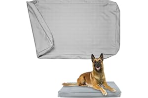 Exquilnova Bezüge für Hundebetten, Ersatz Bezug für Hundebett, Wasserdicht und Abnehmbarer Bezug für Hundekissen mit Reißverschluss für Hundematte Hundematratze Hundesofa, Nur Bezugsdeckel (Grau, M)