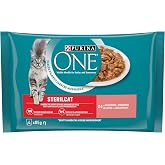 PURINA ONE Somonlu Kısırlaştırılmış Kediler İ&ccedil;in Yaş Kedi Maması 85 Gram, 4 Adet