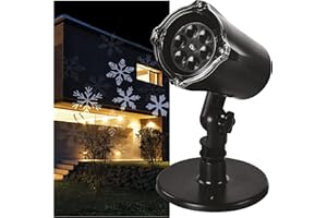 EMOS Projektor LED w kształcie płatków śniegu, białe płatki śniegu, efektowne oświetlenie ścienne, projekcja fasady, ściany i muru, IP44, oświetlenie bożonarodzeniowe do użytku na zewnątrz i wewnątrz,