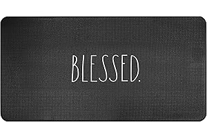 Rae Dunn Anti Fatigue Mat for Standing ‘Blessed’ - 20 Inch x 30 Inch - Cushion Foam Rubber Kitchen Mat for Floor - Non Skid Non Slip Pad for Back Pain, Knee Support, Foot Comfort