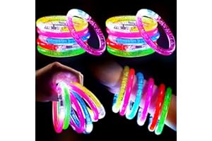 Mikulala Party Bag Fillers for Kids 24Pcs LED Light Up Bracelets Light up Toys Party Favors Glow in the Dark Party Glow Stick Glow Bracelets for Kids Adults