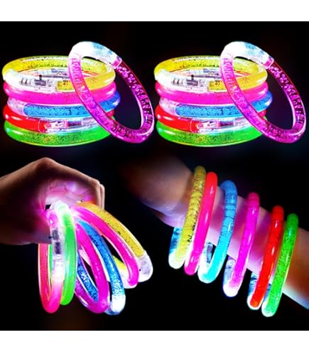 Braccialetti Luminosi A LED - 12 Pezzi Multicolore Per Feste E Eventi - Foto 5