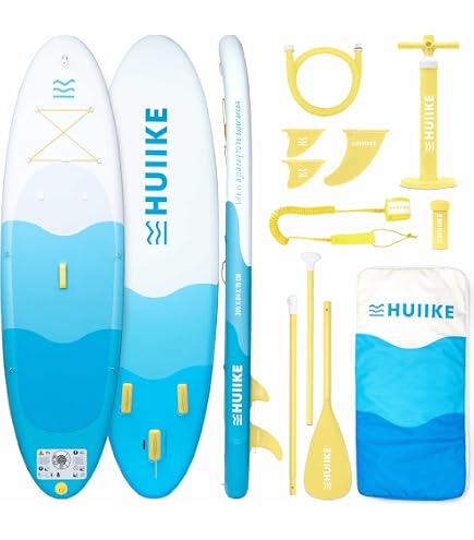 Suprfit SUP Stand Up Paddle Board 330cm Con Adesivi Divertenti - Set Completo Con Pompa, Zaino, Pagaia E Leash