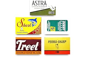 RAZOR BLADES CLUB 30 ostrzy do golenia Sampler Astra, Derby, Shark, Treet, Permasharp