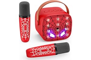 Braxel Kids Microphones,Boys Toys Age 3-12 Year Old Boys Girls Gifts Spider Kids Microphone Karaoke Machine 2 Microphones Karaoke Microphones Wireless Bluetooth Speaker Karaoke Microphones