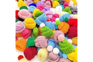 LEOEASIY Hats for Worry Worms, Worry Worm Accessories, Worry Worms, Wooden Heads for Worry Worms, Suitable for DIY Crafts, Wine Bottle Decoration, Christmas Tree Decoration, Doll Accessories